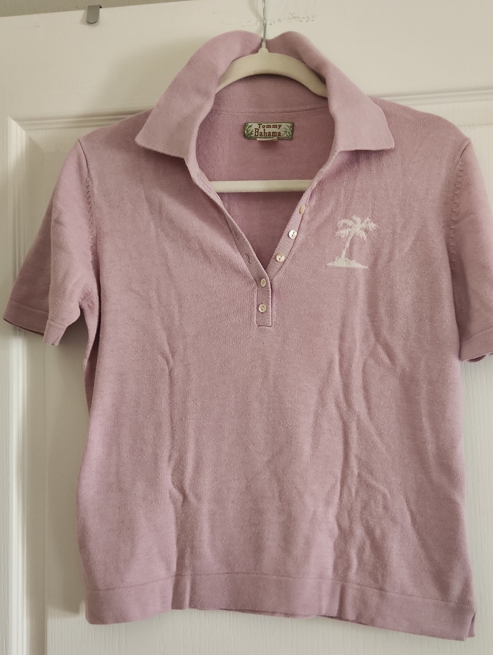 Tommy Bahama Lavender Pink Cotton Cashmere Blend Sweater